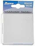 Kopp Standard Unterputz Feuchtraum Steckdose mit Klapp-Deckel, UP FR, IP44, arktis-weiß, 119102080