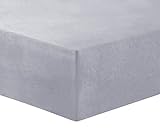 Vision Spannbettlaken, Flanell, grau, 90 x 200 cm, mit 30 cm Spannhöhe, für Einzelbett, 100%...