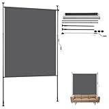 Izrielar Klemmmarkise 120x270cm | Balkonmarkise Sonnenschutz ohne Bohren | UV- & Regenbeständige...