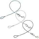 3pcs60cm Bissfeste Hundeleine, Trainingsleine für Hunde, Hausleine, Schwarz Blau Silber, Für...
