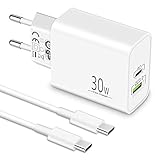 MatauMahi 30W USB C Ladegerät mit 2m Typ C Ladekabel, 2-Port Netzteil/Stecker/Adapter,...