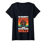 Damen I'm Silently Judging Your Board Games Skills T-Shirt mit V-Ausschnitt