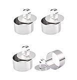 Dessert Speiseringset,4 pcs Kochen Ringe Set Edelstahl Kochen Ringe mit Pusher Runde Käsekuchen...