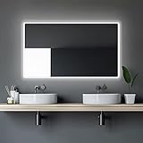 Talos Moon Badspiegel mit Beleuchtung - Badezimmerspiegel 120 x 70 cm - LED Spiegel mit umlaufenden...