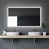Talos Moon Badspiegel mit Beleuchtung 120x70 cm - Badezimmerspiegel mit Beleuchtung -...