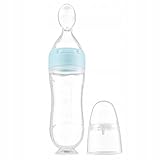 Kidnort Silikon-Babyflasche mit Löffel, 90 ml, transparent (Retter Moln)