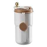 Isolierbecher, moderner Reise-Kaffeebecher Tumbler mit Deckel, tragbarer doppelwandiger Kaffeebecher...