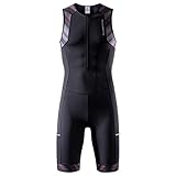 MY KILOMETRE Herren Triathlon Anzug ärmellos – Atmungsaktiver & schnelltrocknender Trisuit mit 2...