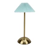 Spacnana Plissee-Tischlampe, Touch-Steuerung, 3 Farben, Stufenloses Dimmen, Wiederaufladbar über...