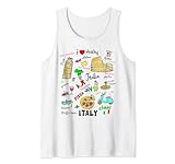 I Love Italy, Enjoy Cool Italy Illustration Sketch Drawing Tank Top