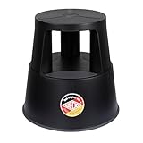 WEDO Rollhocker Super Step – robuster Tritthocker aus bruchfestem Kunststoff, TÜV/GS-geprüft...