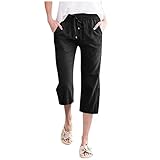 WDCHAOYUE Weite Hose Damen Lässige Straight Reisen Sommer Joggers Capri-Leggings Élégant Soft...