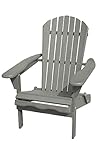 Adirondack-Stuhl für den Außenbereich, perfekt für jede Terrasse oder jeden Balkon, Grau