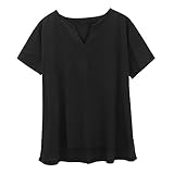 T-Shirts für Herren, Stehkragen, V-Ausschnitt, Strand-T-Shirt, kurzärmelig, lässig, Sommer,...