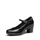DREAM PAIRS Dame Mary Janes Pumps Chunky High Heel Kleid Schuhe Knöchel Schnalle Runde Kappe...
