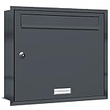 AL Briefkastensysteme, 1er Unterputzbriefkasten in Anthrazit Grau RAL 7016, Briefkastenanlage 1...