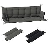 Outsunny 3 Sitzer Bankauflage 180x110x8 cm Bankkissen mit Bändern, Sitzkissen, Outdoor/Indoor...