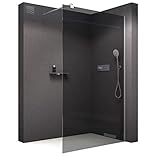 BERNSTEIN Duschwand 120 x 200 cm Glas Duschabtrennung Walk-In Dusche Nano ESG Echtglas...