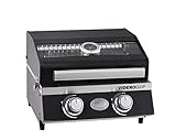 RÖSLE Gasgrill BBQ-Portable VIDERO G2-P, tragbarer Tischgrill mit 2 Edelstahlbrennern,...