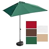 2 m/2,5 m kleiner Halbschirm Marktschirm Garten Balkon Sonnenschirm mit Höhenverstellbarem,...