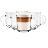 Glasmark Krosno Latte Macchiato Gläser Cappuccino 6er Set Teegläser-Set Mit Henkel Dessertgläser...
