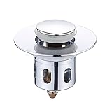 FNNEMG Universal Pop Up Ablaufgarnitur Waschbecken Messing Push-Up Ablaufventil & Anti-Verstopfung...