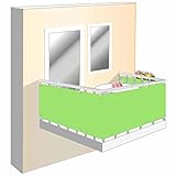 Wetterfeste Balkonverkleidung 85x300 cm Grüner Zaun mit Kabelbindern & Seil für Garten & Terrasse...