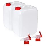 Höfer Chemie 2 x 10 L Leere Kunststoff Wasserkanister Set für Camping & Freizeit, BPA-frei,...