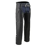 Milwaukee Leather Chap-SH1190 Herren-Chaps für Herren, Leder, mit Reißverschluss,...