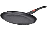 KAMBERG – Fischpfanne 35 cm – Abnehmbarer Griff – Aluminiumguss – Beschichtung in Steinoptik...