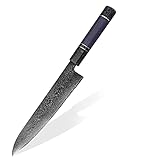 KESHUI Küchenmesser Damaskus Stahl VG10 67 Schicht Chefmesser Schneideklinge Fischmesser 240mm...