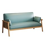 KIBONCY Kleiner Loveseat aus Kunstleder, Mid-Century Modern, gepolsterter Sessel, Lederstühle,...