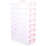 TOVINANNA 8 Stück Stapelbare Bleistiftboxen aus Robustem Kunststoff Transparent mit Deckel...