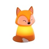 EGLO LED Nachtlicht Castellino, Akku Tischlampe Fuchs, Kinderzimmer Deko Mädchen Jungen, Silikon...
