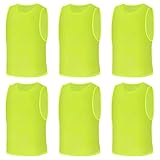 AUYAO Fussballtraining Leibchen Fubball Kinder 6 Set Mesh Trimmage Trainingsleibchen Fußball...