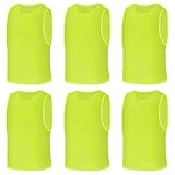 AUYAO Fussballtraining Leibchen Fubball Kinder 6 Set Mesh Trimmage Trainingsleibchen Fußball...