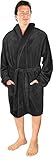 NY Threads Schalkragen-Morgenmantel für Männer, Kuschelig weich, Loungewear und Nachtwäsche...