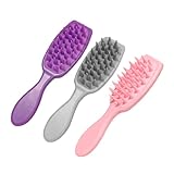 DEARMAMY 3Stücke Haar Kopfhaut Massagegerät Silikon Shampoo Bürste zur Tiefenreinigung Tragbar...