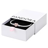 PANDORA Pavé-Herz-Verschluss Schlangen-Gliederarmband mit Sterling-Silber und 14 Karat...