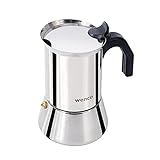 Wenco Premium Espressokocher, 4 Tassen, 500 ml, Für alle Herdarten inkl. Induktion, Mokkakanne aus...