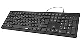 Hama Tastatur mit Kabel (kabelgebundene Tastatur, Wired Keyboard für PC, Notebook, Laptop mit USB A...