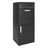 XPOtool Paketkasten Schwarz 1120 x 500 x 370 mm, Paketbox Zuhause, Private Paketannahme passend für...