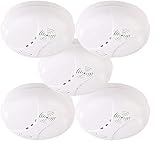 VisorTech Kohlenmonoxid-Warnmelder: 5er-Set Kohlenmonoxid-Melder mit Batterie, DIN EN 50291-1, 85 dB...