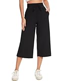 SAFORT Caprihose Damen Sommer Culotte Hose Weites Bein 3/4 Yogahose Kordelzug mit Taschen für Yoga,...