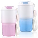 Thermobecher Kaffeebecher To Go 350ml 2er Set, Travel Mug Edelstahl Auslaufsicher für Unterwegs,...