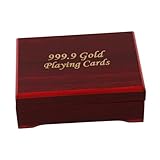 VANZACK Holz Poker Aufbewahrungsbox Vintage Stil Kompakte Spielkartenbox aus Holz für Poker...
