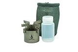 The Burner Titan Spiritusbrenner Set mit Topfkreuz und 125 ml Flasche ultraleicht kompakt für...