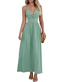 CUPSHE Damen Kleid V Ausschnitt Twist vorne Blumendruck Verstellbares Cami Maxikleid Freizeitkleider...