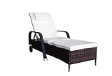 MK Outdoor Rattanliege Lounger Deluxe-B, belastbar bis 165 kg, inklusive Bequeme abwaschbarer...