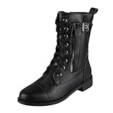 LinRim Damen Elegante Stiefelette Frauen Stiefeletten Halbhoher Stiefel Ankle Boots...